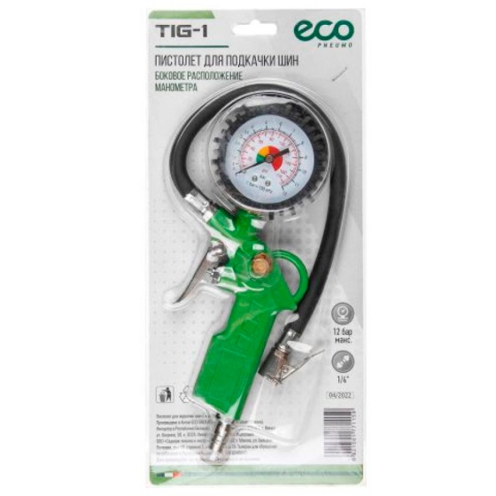 Пистолет для подкачки шин ECO TIG-1 с манометром (боковой манометр)